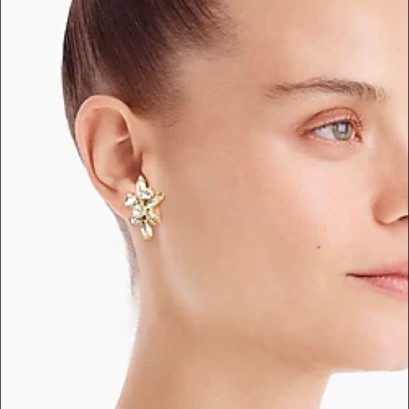 JCREW Gem Burst Stud Earrings NWT OS Crystal - Picture 2 of 8